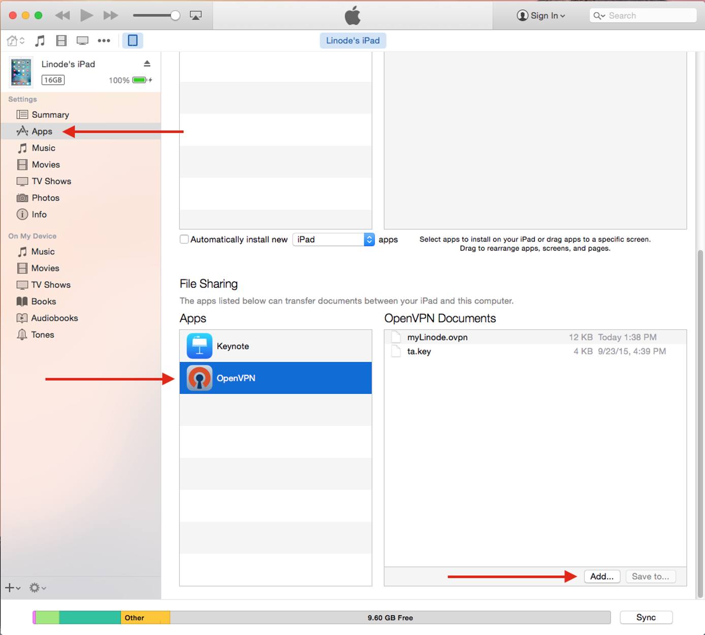 iTunes File Sharing iTunes File Sharing