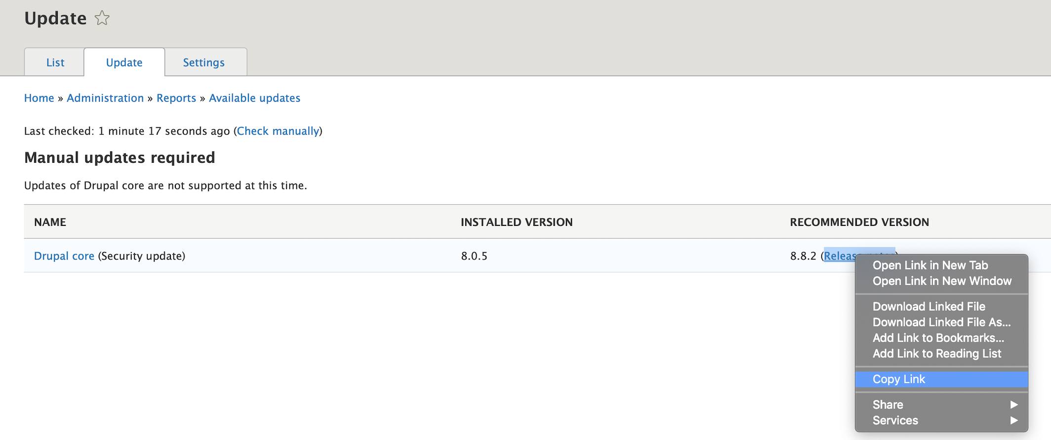 A Drupal Update A Drupal Update