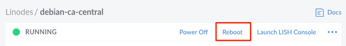Reboot the Compute Instance Reboot the Compute Instance